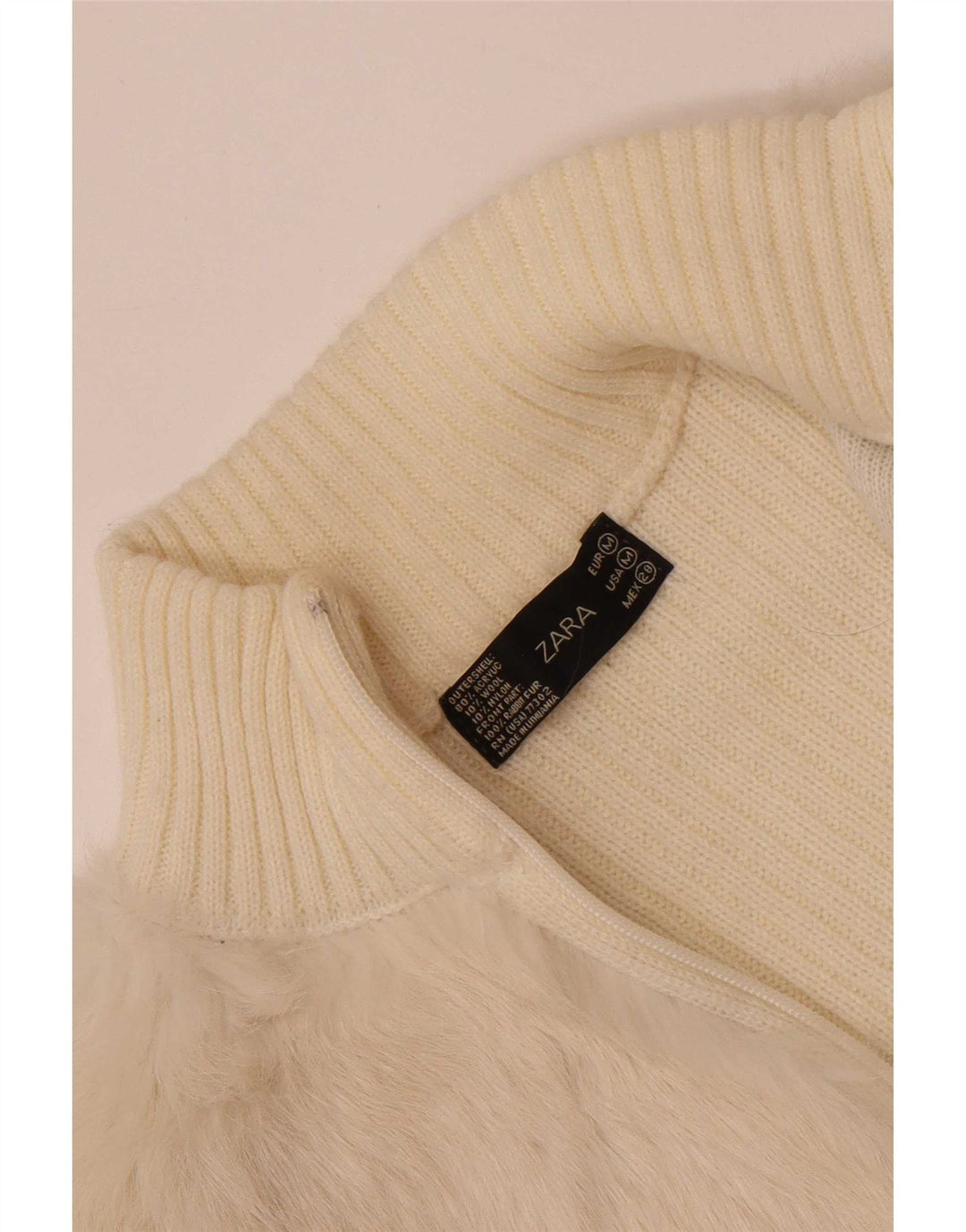 Женский кардиган Zara UK 12, средний цвет, белый акрил