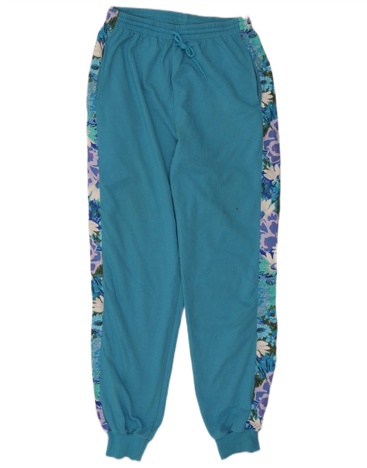 ВИНТАЖНЫЙ женский спортивный костюм UK 14/16, большой синий цветочный полиэстер