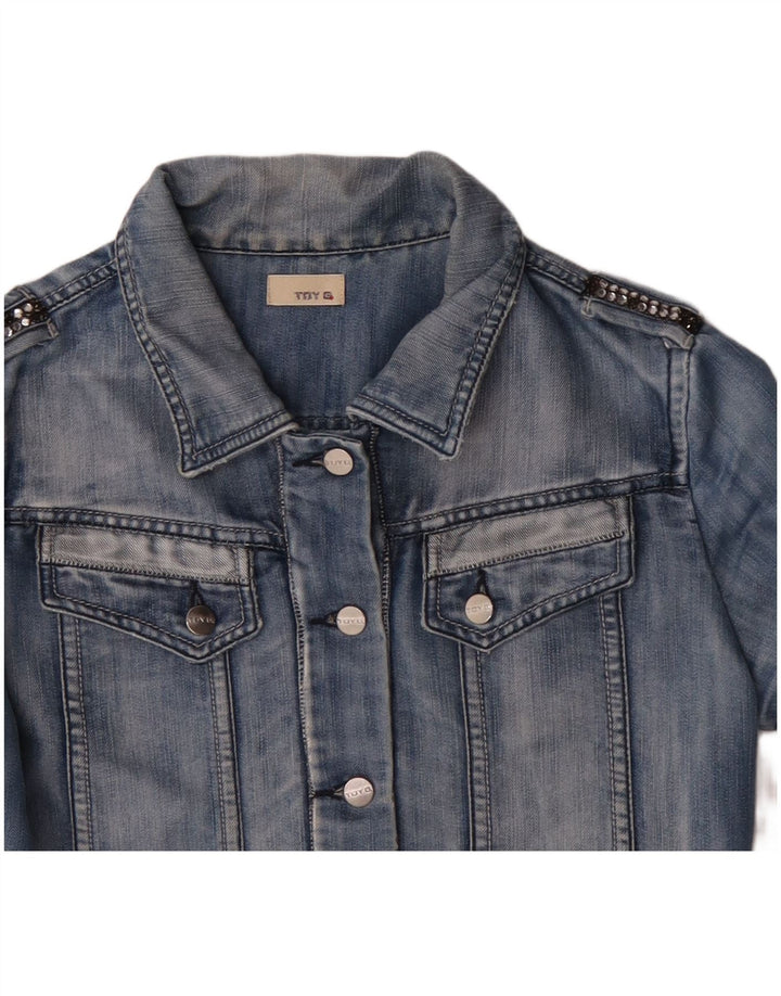 Женская укороченная джинсовая куртка TOY G UK 12, средний синий цвет