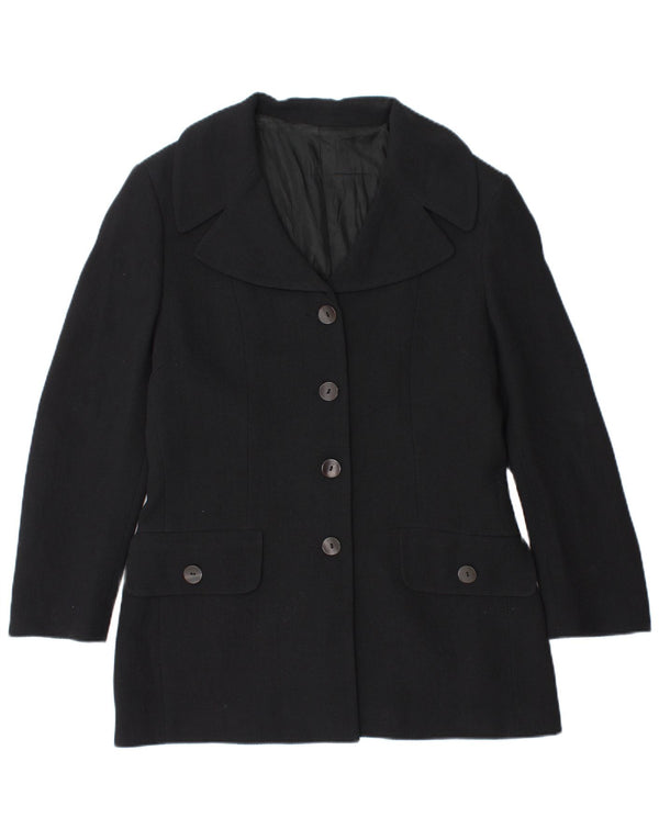 Винтажный женский пиджак на 4 пуговицах IT 48 XL, темно-синий, шерстяной