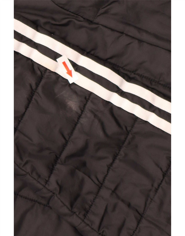 Женская стеганая куртка Adidas с капюшоном UK 14, большая черная полиэстер