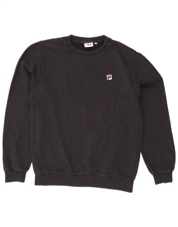 Мужской свитер Fila, джемпер среднего размера, черный, хлопок