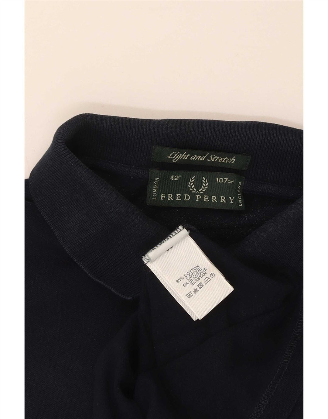 Мужская рубашка-поло Fred Perry, размер 42, средний темно-синий, хлопок
