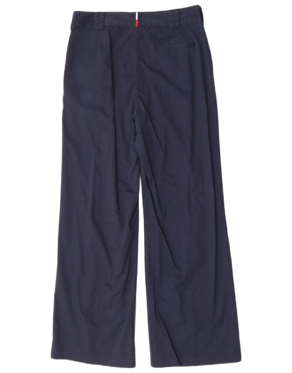 TOMMY HILFIGER Womens Bootcut Chino Trousers US 12 Large W32 L30 Navy Blue