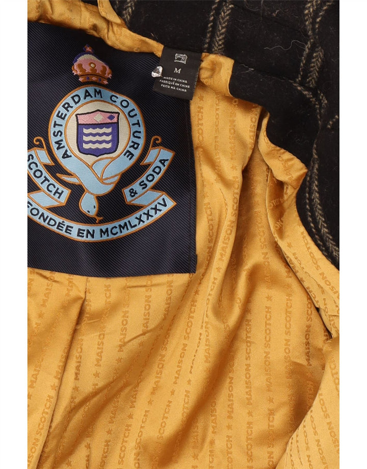 Женское двубортное пальто Scotch & Soda UK 14, средний черный в полоску