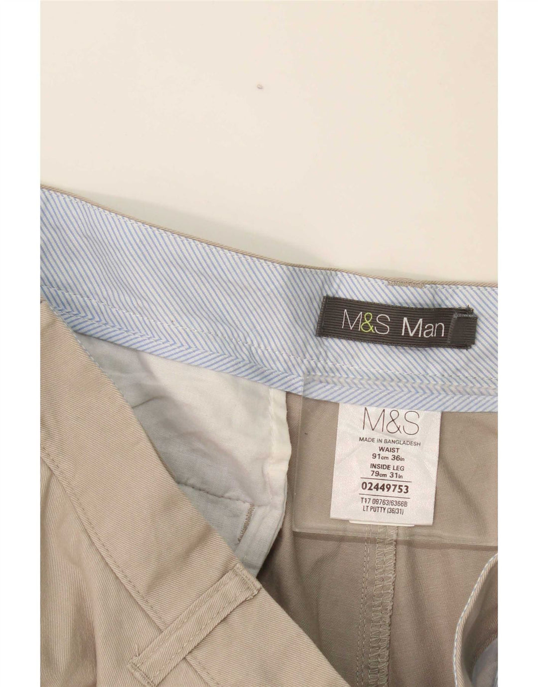 Мужские прямые брюки-чиносы Marks & Spencer W36 L31 серые из полиэстера