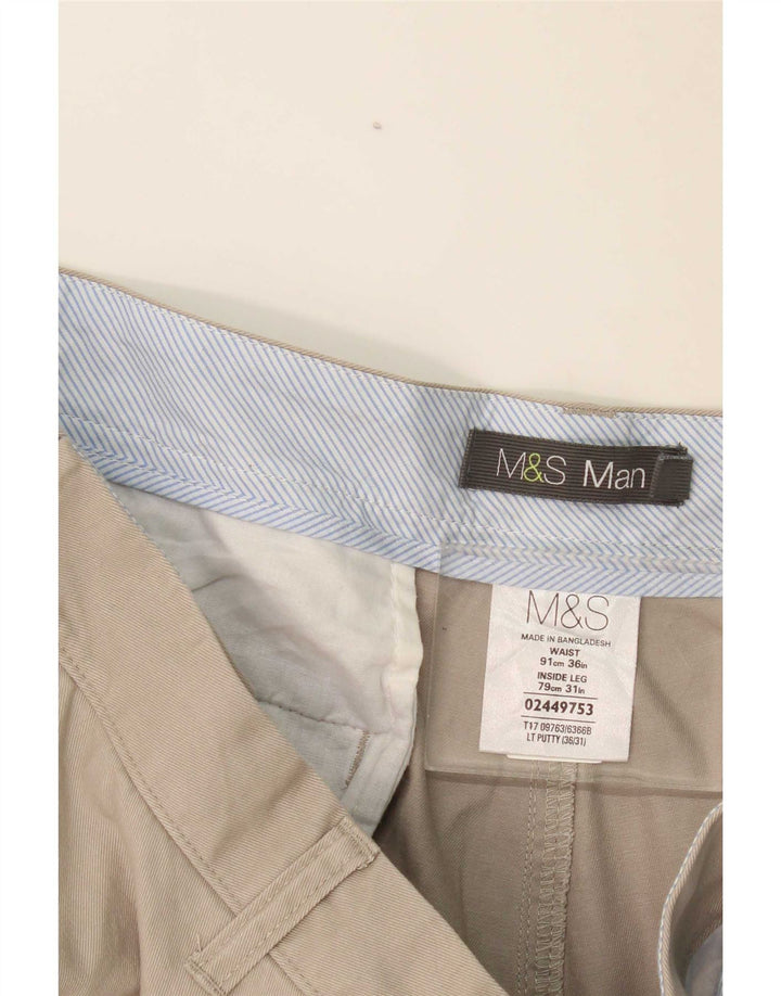 Мужские прямые брюки-чиносы Marks & Spencer W36 L31 серые из полиэстера