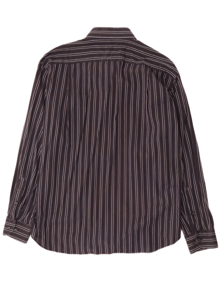 Мужская рубашка Roccobarocco, размер 43, 17 XL, хлопковая серая полоска