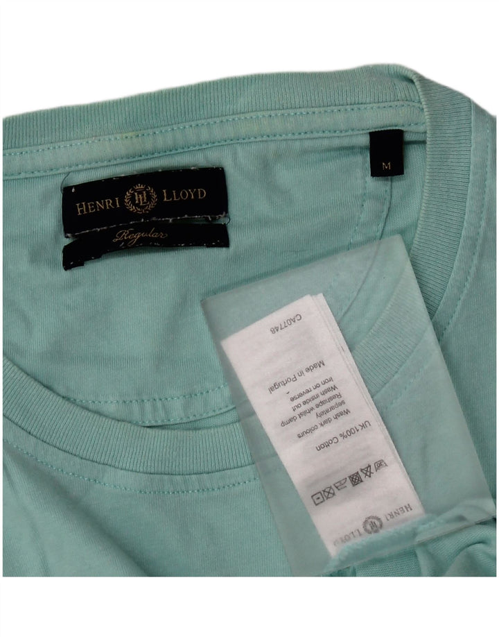 Henri Lloyd Мужская футболка с рисунком Топ среднего размера из хлопка бирюзового цвета