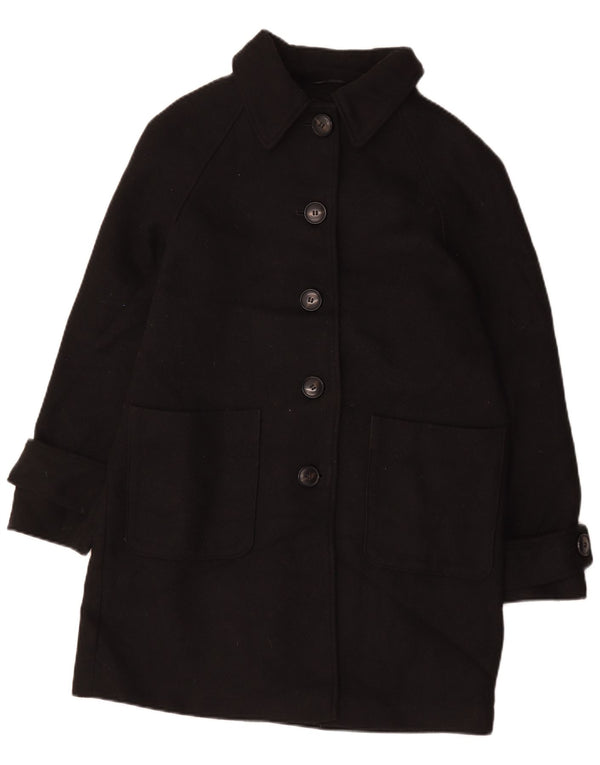 Marks & Spencer Womens Overcoat UK 14 Large Black Polyester