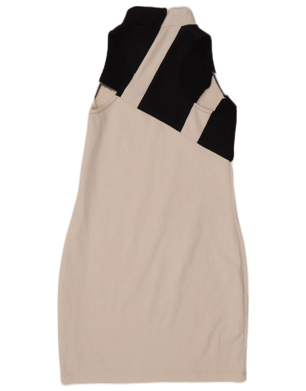 Женское облегающее платье ADIDAS с графическим рисунком UK 16, большое белое цветные блоки