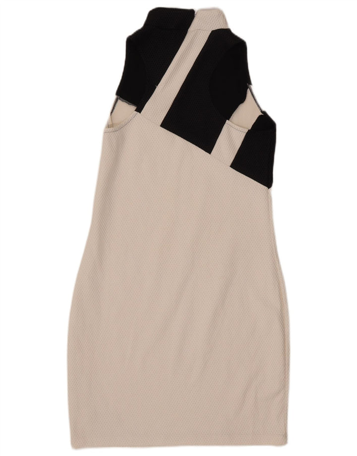 Женское облегающее платье ADIDAS с графическим рисунком UK 16, большое белое цветные блоки