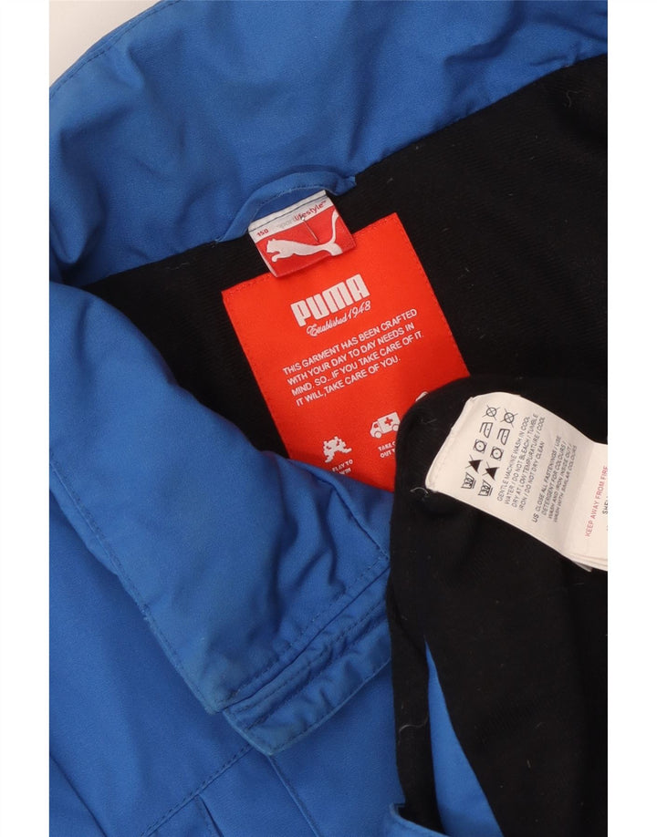 Куртка-ветровка Puma для мальчиков 11-12 лет, синяя, полиэстер