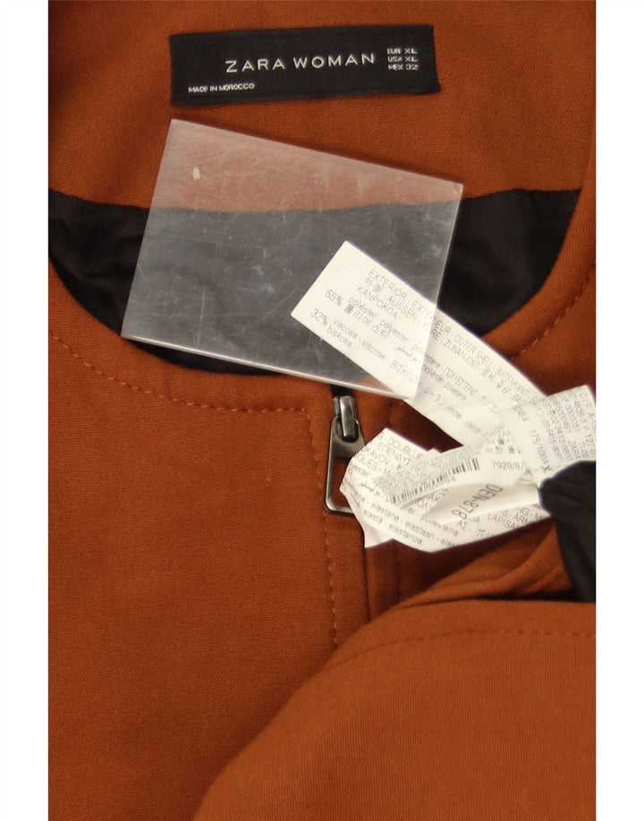 Женское пальто Zara UK 18 XL, коричневый полиэстер