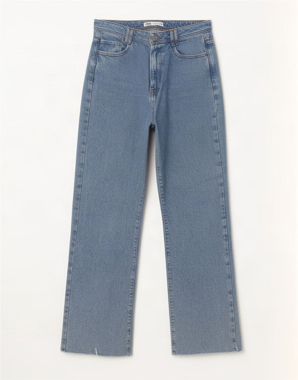 Женские свободные джинсы Zara с высокой посадкой EU 40 Medium W30 L33 Синий хлопок