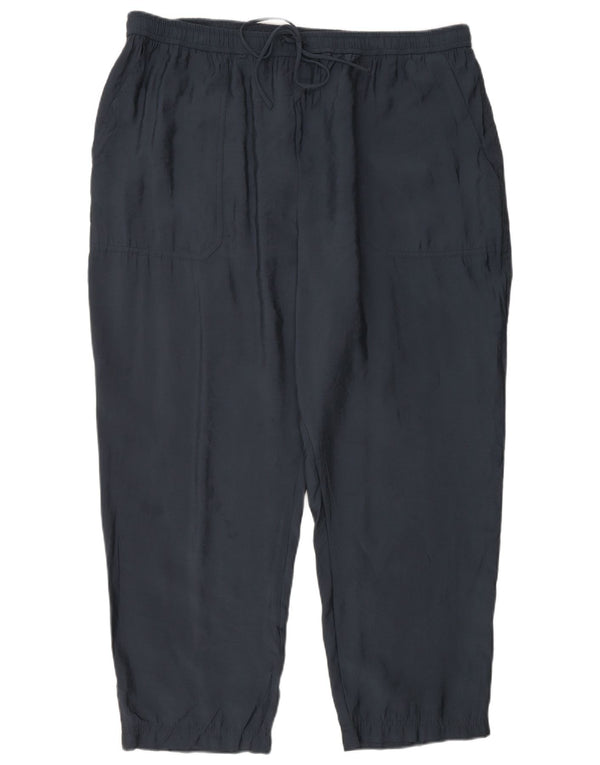 Женские прямые укороченные брюки Zara 2XL W34 L26 Темно-синие модальные