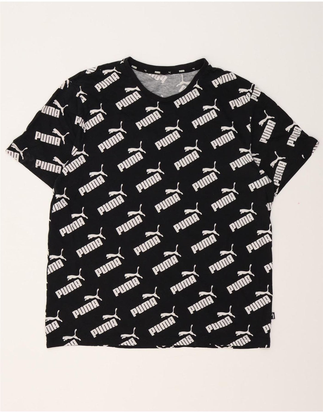 Мужская футболка с рисунком PUMA, черный хлопок, средний размер