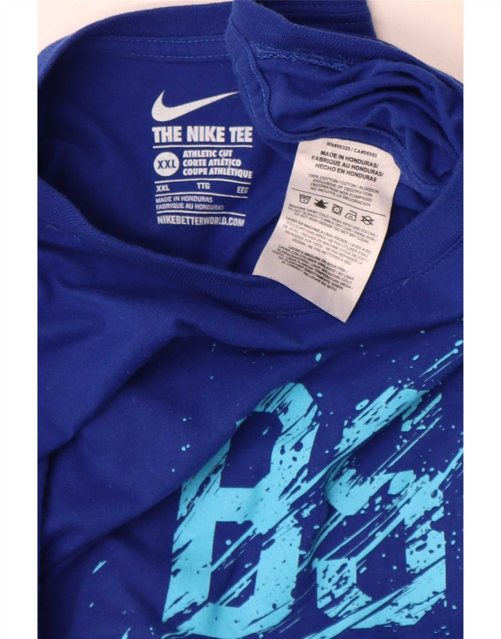 Мужская футболка Nike BSBL с графическим рисунком 2XL, синяя, хлопок