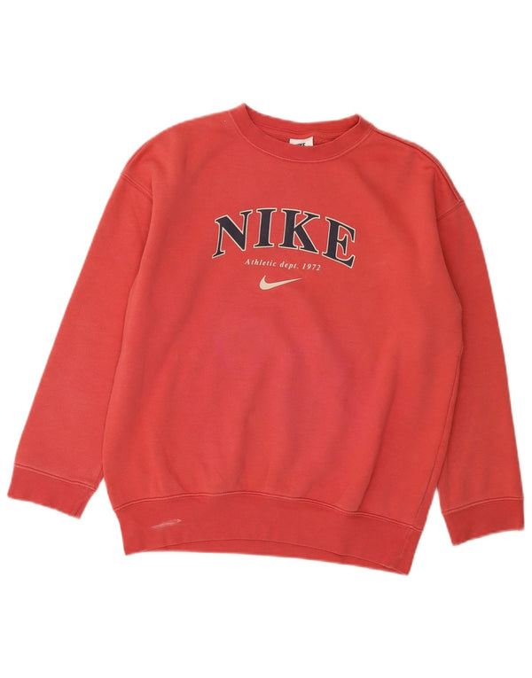Джемпер с рисунком Nike для девочек 10–11 лет, хлопковый средний розовый цвет