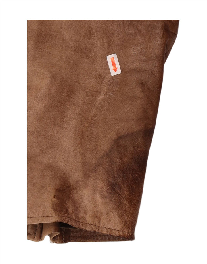 MAX Womens Leather Jacket UK 16 Large Brown Leather Vintage Max and Second-Hand Max from Messina Hembry 