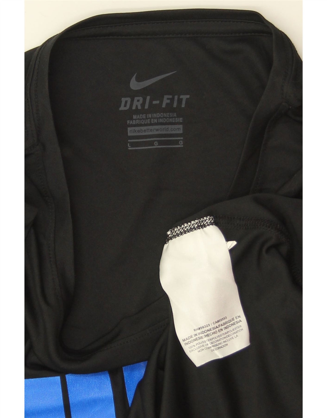 Женская футболка NIKE Dri Fit с рисунком, топ UK 14, большой черный полиэстер