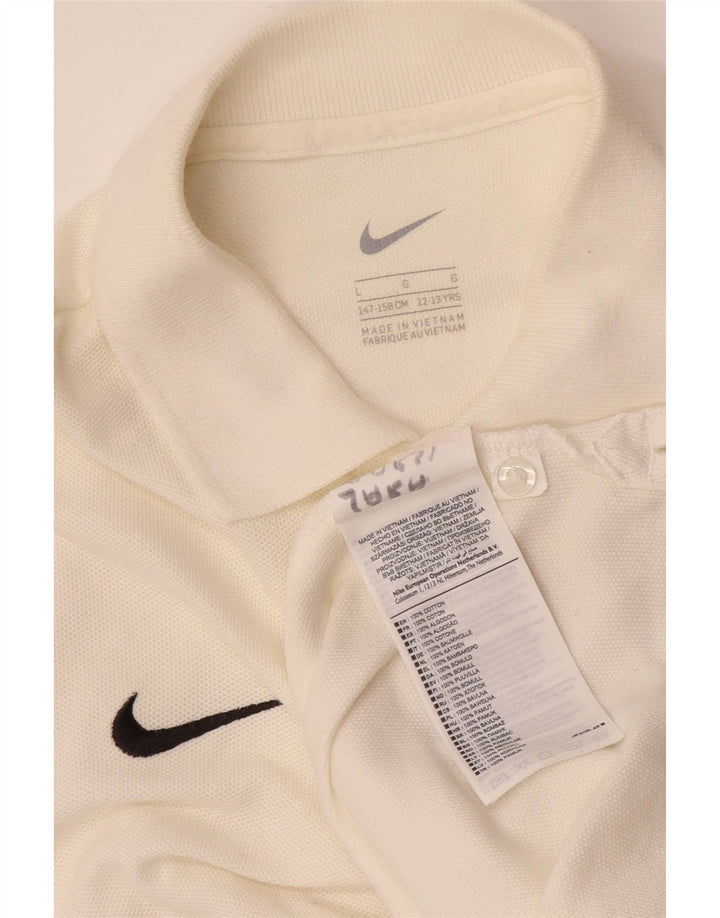 Рубашка-поло Nike для мальчиков 12–13 лет, большая белая, хлопковая