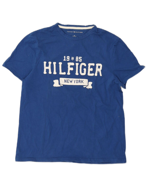 Женская футболка оверсайз с рисунком Tommy Hilfiger Top UK 10, маленькая синяя