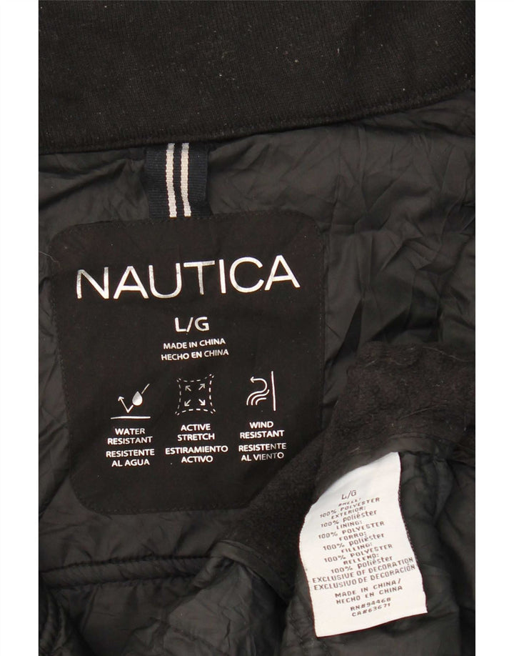 Мужская стеганая куртка Nautica UK 40, большая, черная, полиэстер