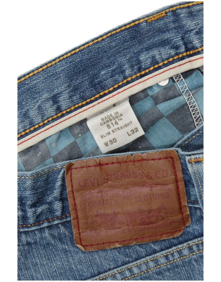 Мужские прямые джинсы Levi's 514 W30 L30 синие, хлопок