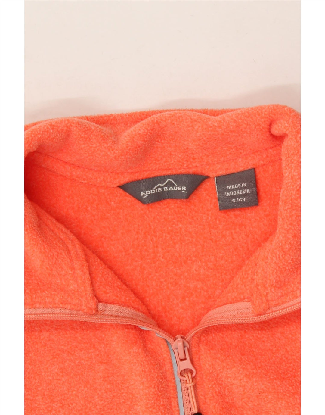 EDDIE BAUER Womens Zip Neck Fleece Jumper UK 10 Small Orange Polyester Vintage Eddie Bauer and Second-Hand Eddie Bauer from Messina Hembry 