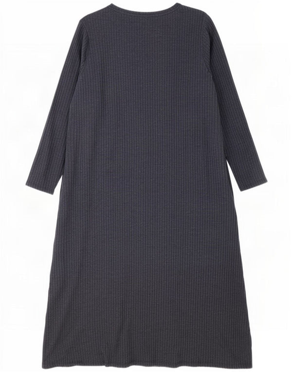 Женское платье макси с длинными рукавами Marks & Spencer UK 22 3XL Темно-синий полиэстер