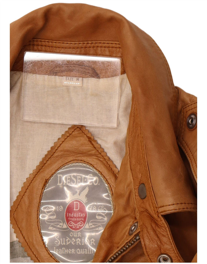 Мужская кожаная куртка Diesel UK 38 средний бежевый кожаный