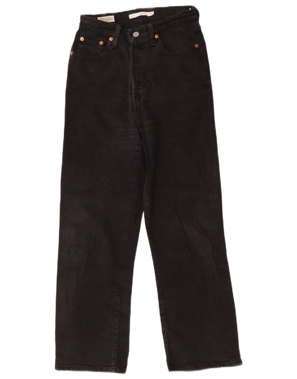 Женские прямые джинсы с завышенной талией Levi's W25 L27, черные