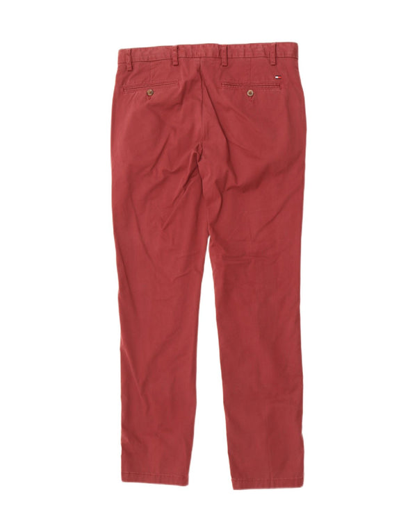 Tommy Hilfiger Мужские узкие брюки-чинос W32 L30 Темно-бордовый хлопок