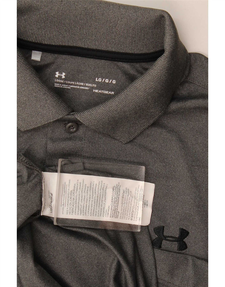 Мужская рубашка поло Under Armour Heat Gear, большой серый полиэстер