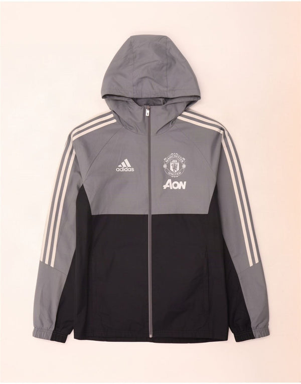 Мужской спортивный костюм Adidas Manchester United с графическим принтом, маленькая серая куртка