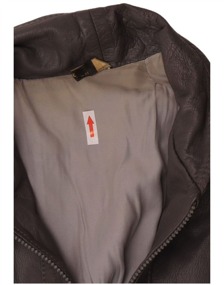 Винтажная мужская кожаная куртка IT 48 Medium Grey Leather