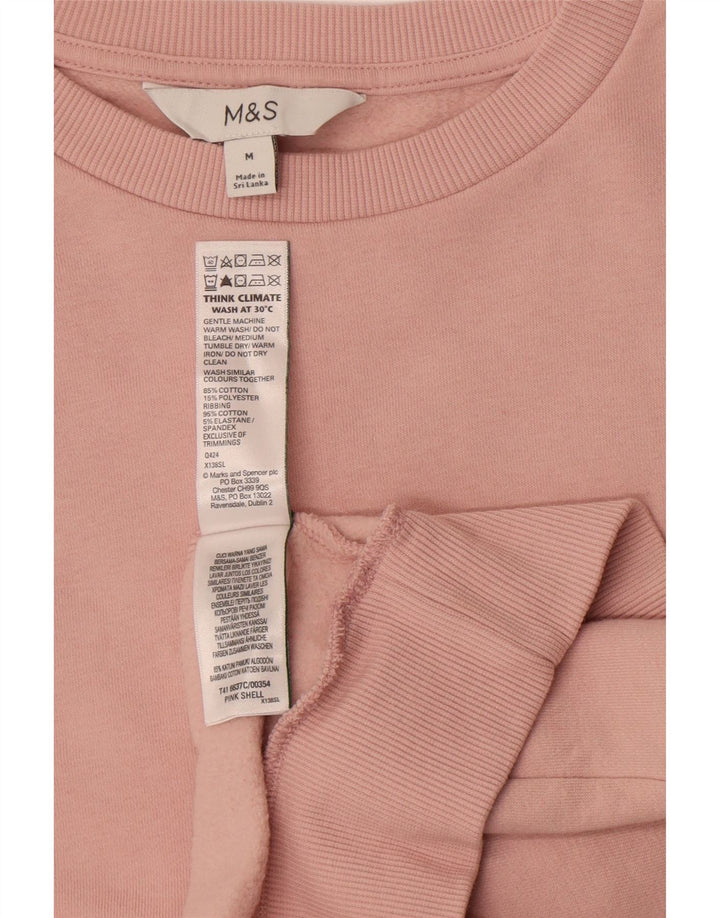 Женский джемпер оверсайз Marks & Spencer UK 14, хлопковый средний розовый цвет