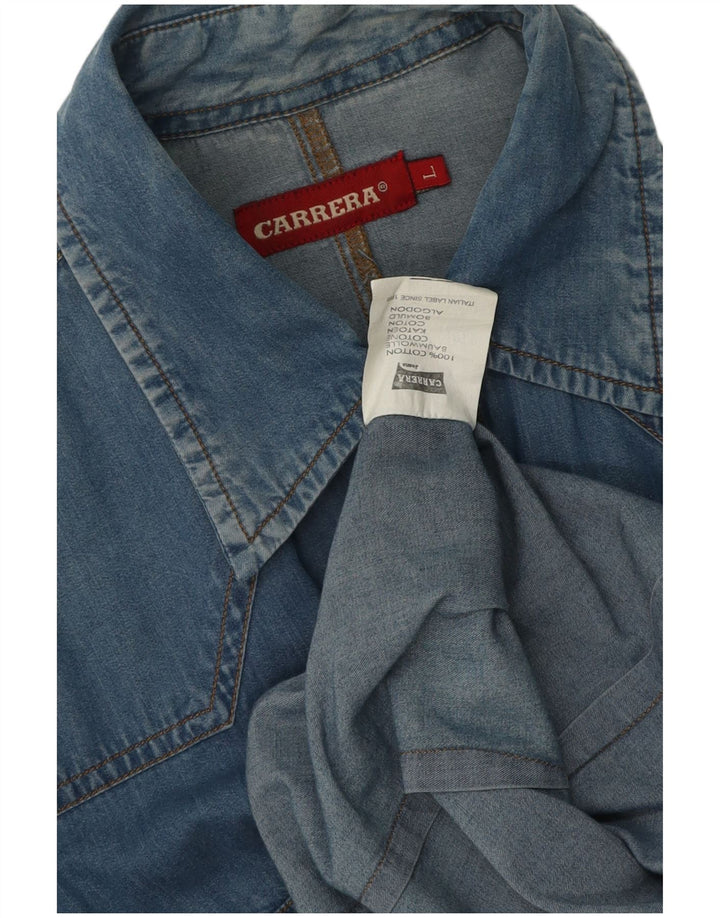 Женская джинсовая рубашка Carrera UK 16, большой синий хлопок