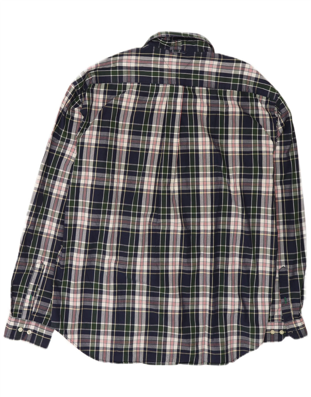 TOMMY HILFIGER Мужская рубашка 2XL Темно-синяя клетка из хлопка