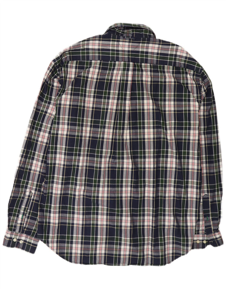 TOMMY HILFIGER Мужская рубашка 2XL Темно-синяя клетка из хлопка