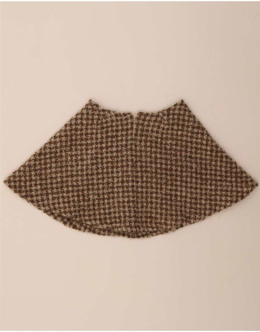 VINTAGE Womens Mini Skirt W26 Small Brown Houndstooth Vintage Vintage and Second-Hand Vintage from Messina Hembry 