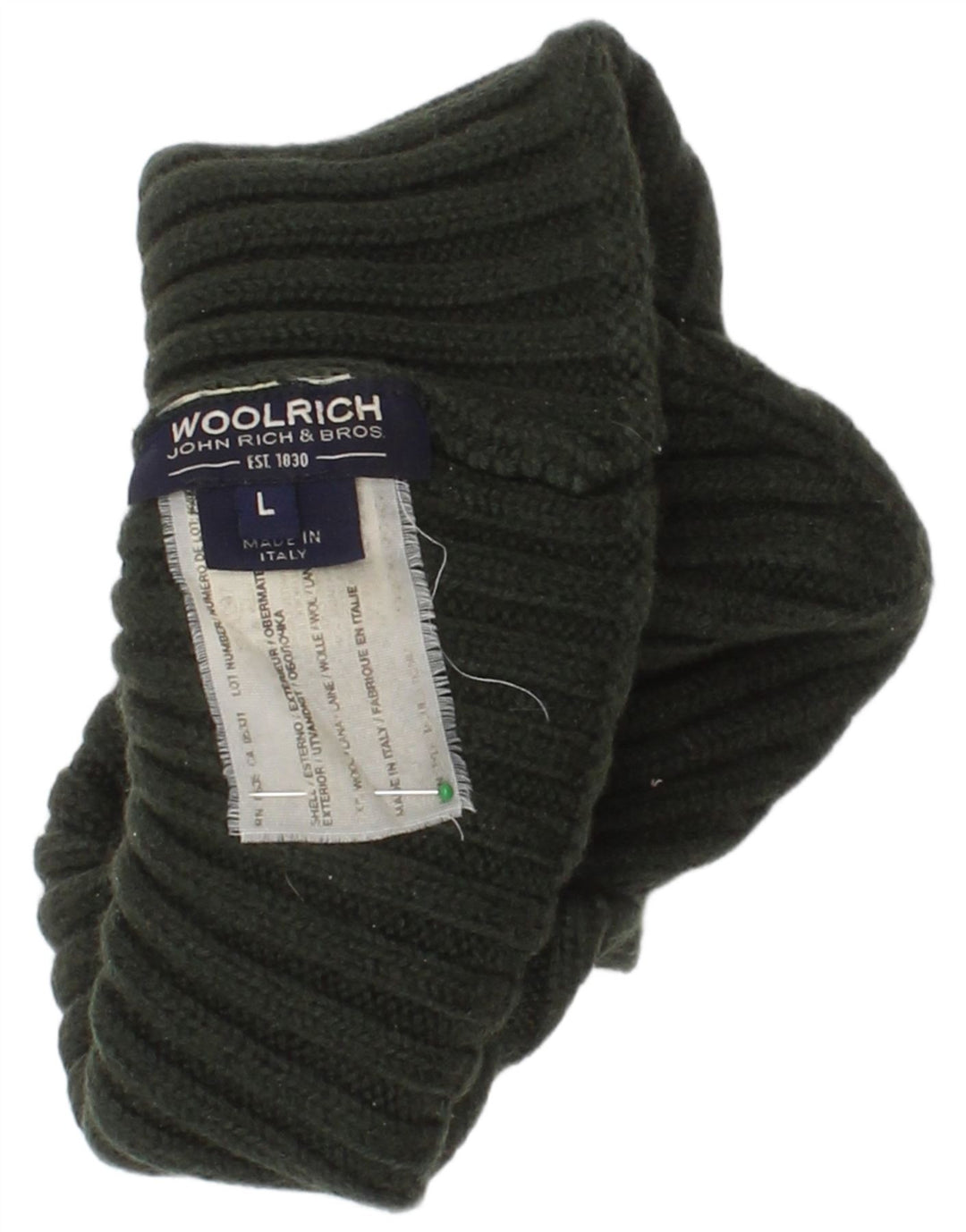 Женская вязаная шапка-бини Woolrich, большая зеленая шерсть
