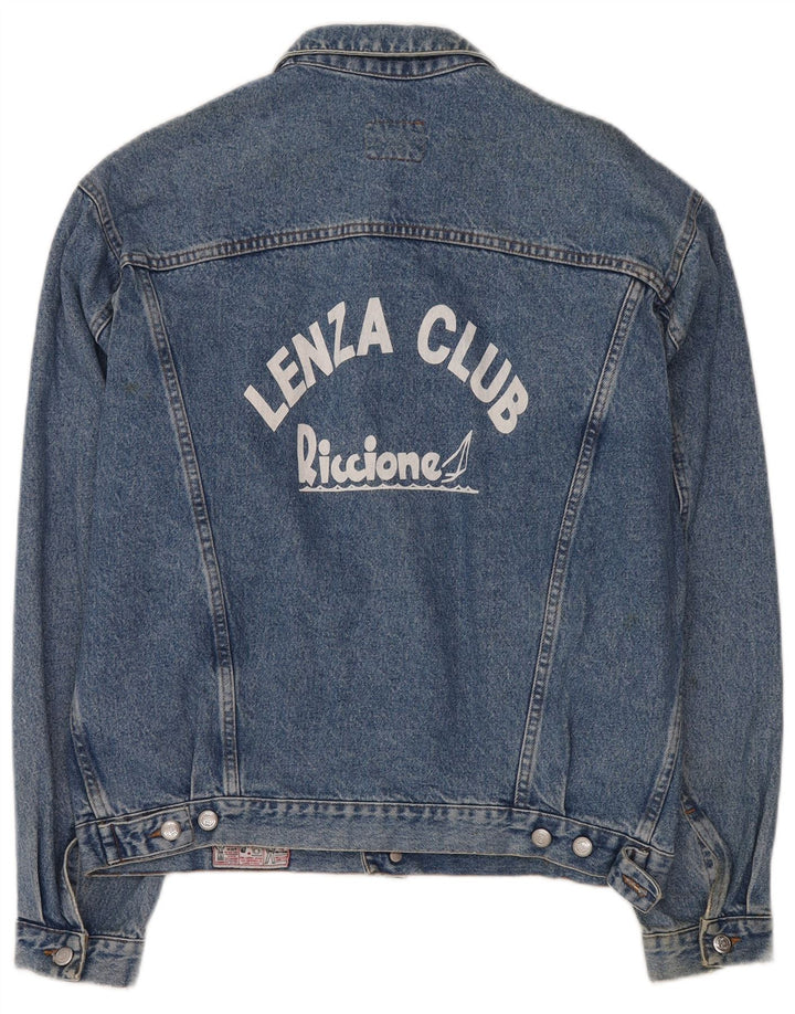 Мужская джинсовая куртка с рисунком Rifle UK 44 2XL, синяя в стиле ретро