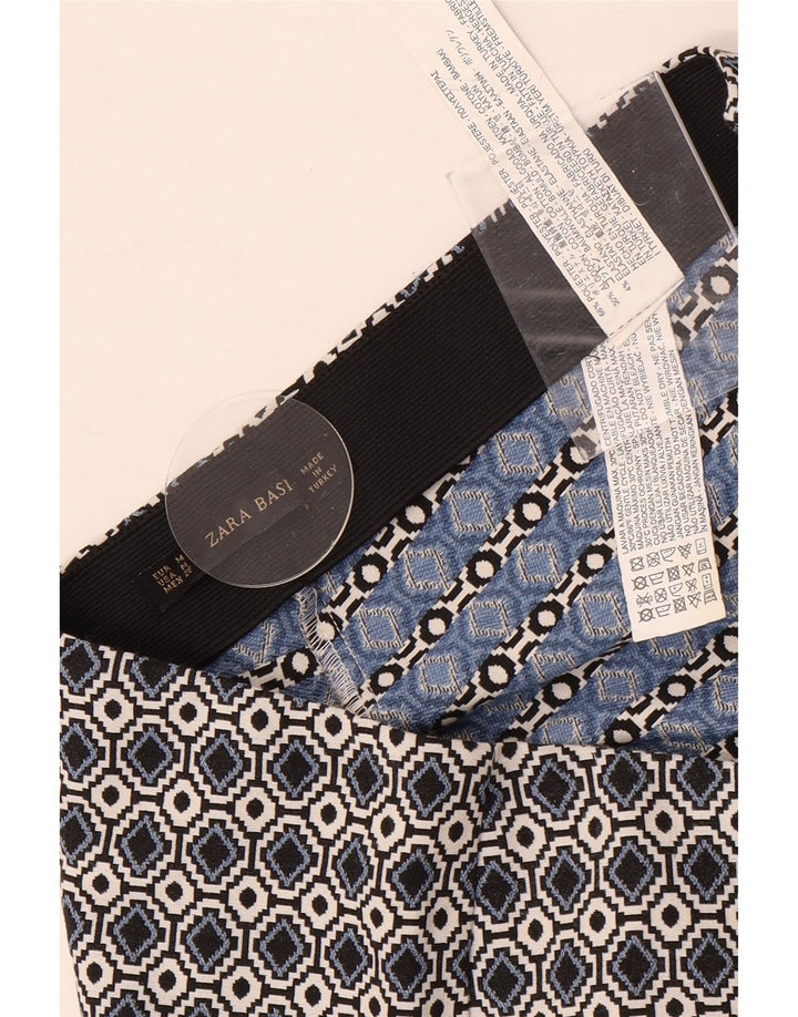 Женские повседневные брюки ZARA среднего размера W28 L28, разноцветные с геометрическим рисунком