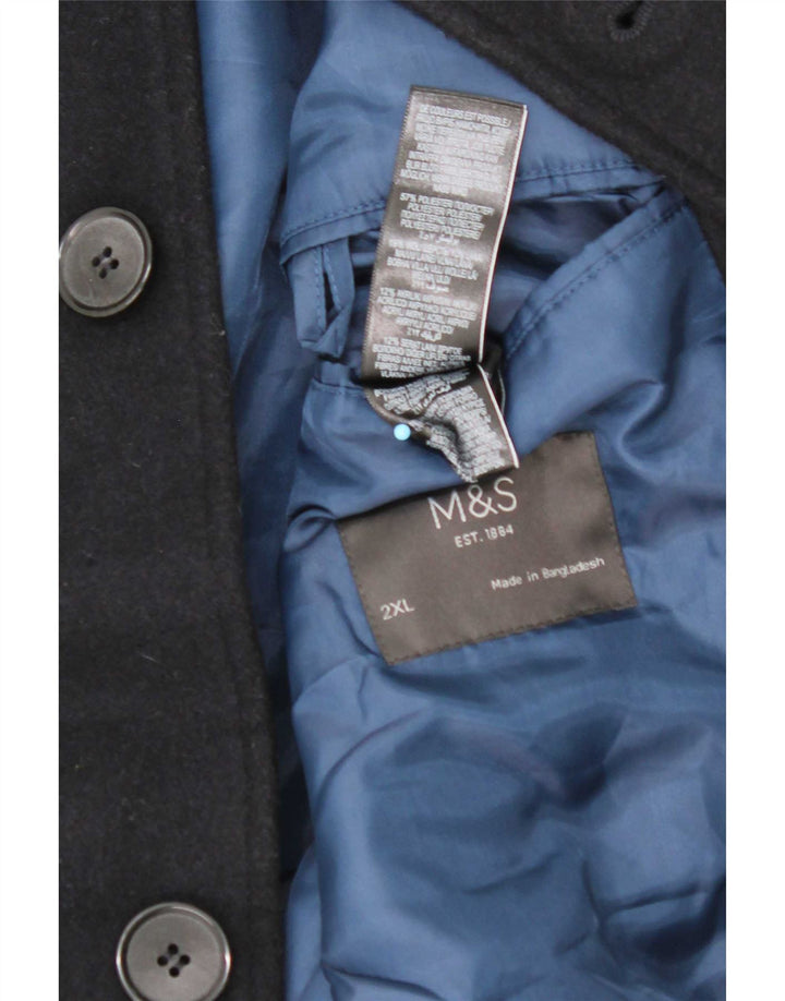 Женское пальто Marks & Spencer UK 20 2XL темно-синее, полиэстер