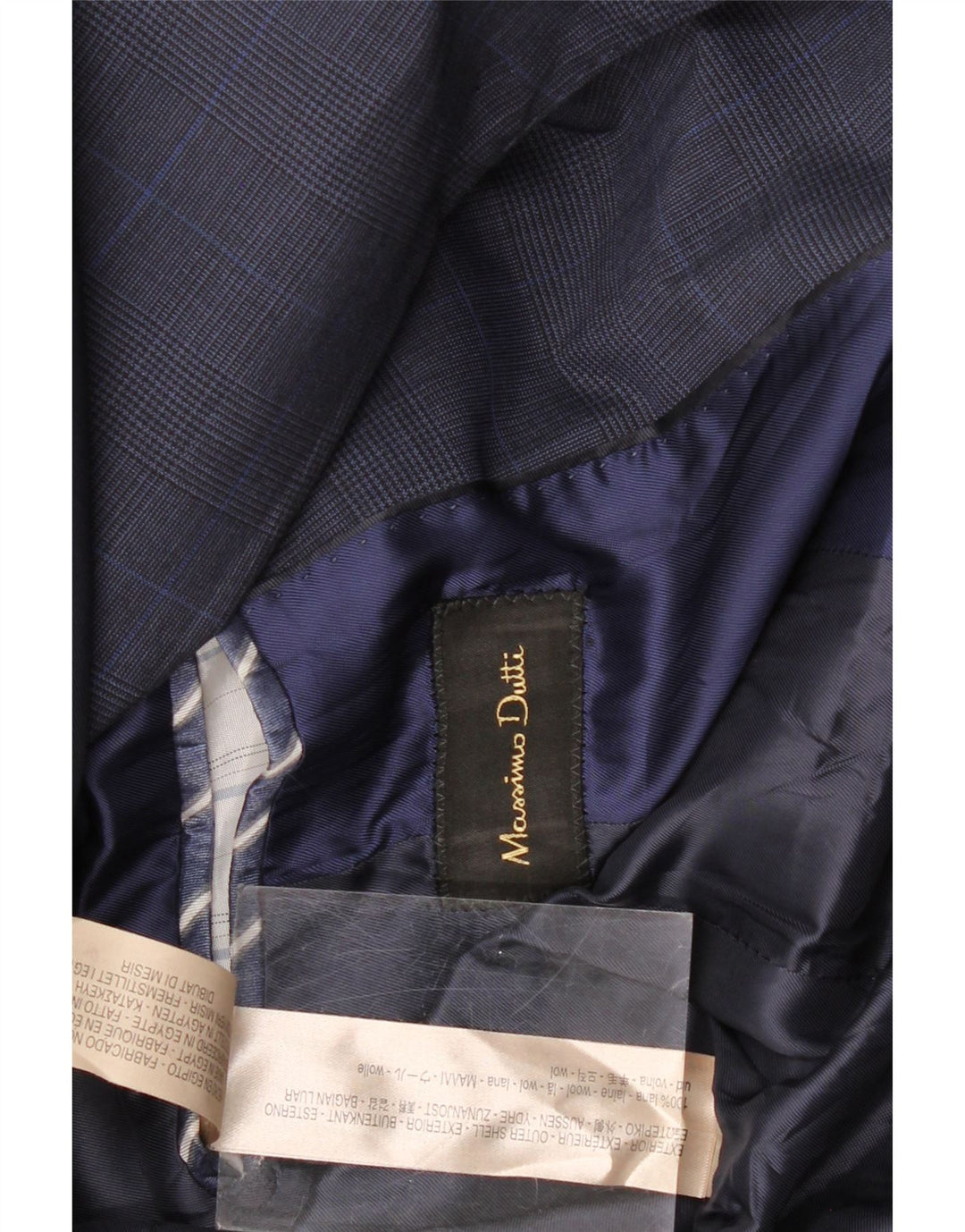 MASSIMO DUTTI Мужской пиджак на 2 пуговицах EU 56 XL Темно-синий с узором «гусиные лапки»