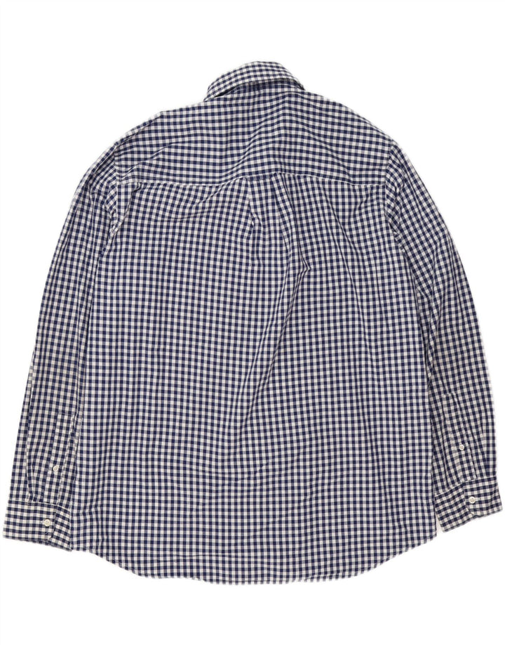 Мужская рубашка Chaps Easy Care XL, темно-синяя, в мелкую клетку, хлопок