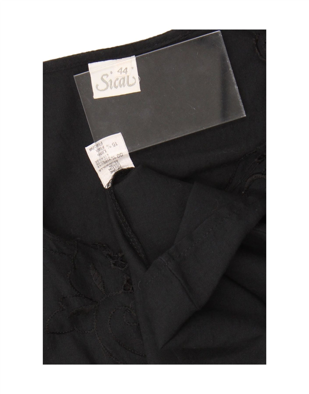 ВИНТАЖНАЯ Женская Блузка Топ IT 44 Средний Черный Цветочный Хлопок