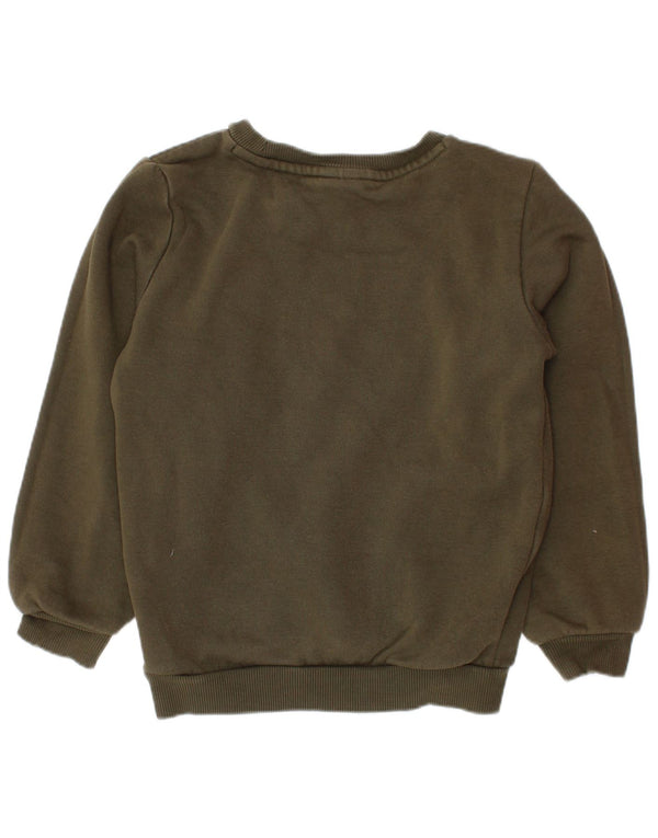 PUMA Boys Graphic Sweatshirt Jumper 3-4 Years Khaki Cotton